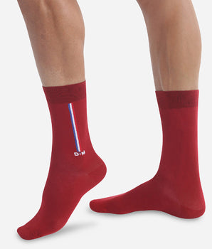 Calcetines burdeos de algodón para hombres con la bandera francesa Monsieur Dim