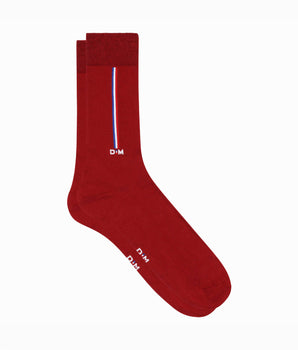 Men's Burgundy cotton socks with flag pattern Monsieur Dim