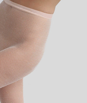 Panti de mujer de rejilla nude y lúrex plateado Dim Style