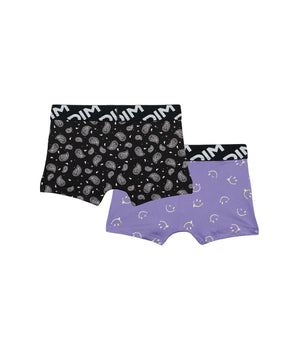 Dim Micro Pack of 2 boys' boxers in recycled microfibre with smiley motif