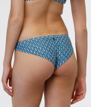 Blaue Brazilian-Bikinihose mit geometrischem Muster