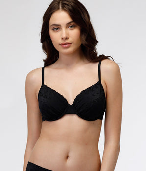 Sujetador de bikini con aros Sangallo Lace en negro