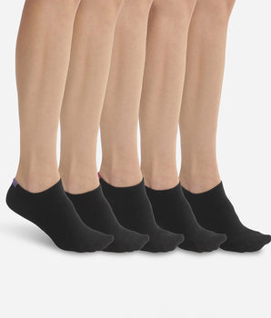 Pack de 5 calcetines bajos de mujer negros con marcas de colores EcoDimPack