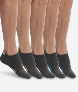 5er-Pack kurze Herrensocken aus Baumwoll-Mix grau/farbig markiert - EcoDIM