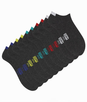 5er-Pack kurze Herrensocken aus Baumwoll-Mix grau/farbig markiert - EcoDIM