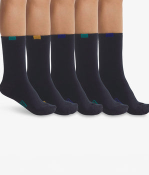 Pack of 5 pairs of children's socks in cotton Navy Blue Écodim