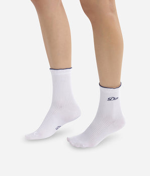 Calcetines bajos de algodón blanco para mujer con el logo Dim bordado Madame Dim