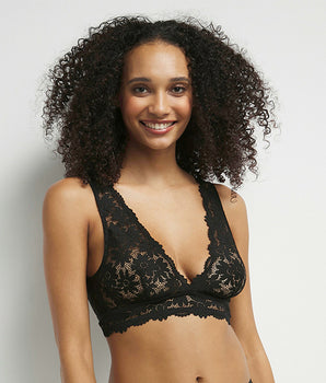 Schwarzes Bralette aus floraler Spitze - Daily Glam