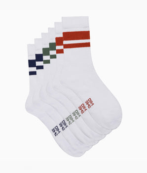 3er-Pack Herrensocken aus Baumwolle weiß/gestreift - EcoDIM Sport