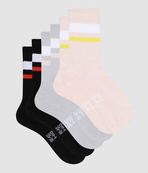 Pack of 3 pairs of women's cotton socks in Pink Gray EcoDim Sport