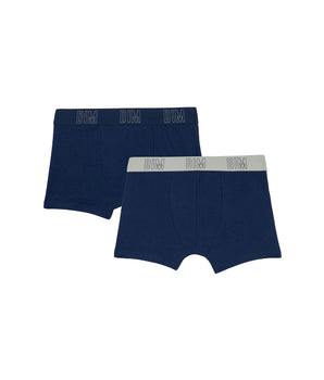 Lot de 2 boxers garçon en coton bio Bleu Marine Dim Skin Care