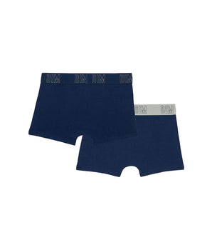 2er-Pack marineblaue Jungen-Boxershorts aus Bio-Baumwolle - DIM Skin Care