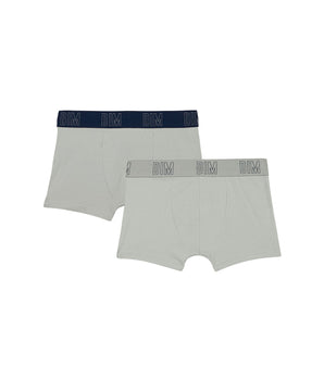 Lot de 2 boxers garçon en coton bio Gris Bleu Dim Skin Care