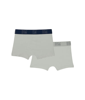 2er-Pack hellgraue Jungen-Boxershorts aus Bio-Baumwolle - DIM Skin Care