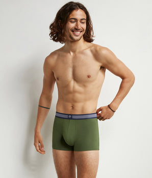 Boxer homme en coton modal à ceinture rayée Olive Dim Smart