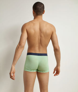 Men's stretch cotton green striped boxer Dim Fancy