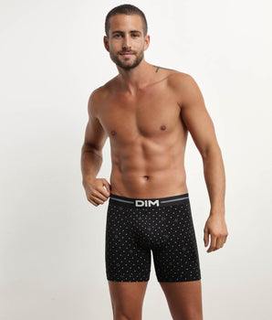 Boxer de hombre en microfibra con estampado logomanía Negro Dim Icons Essentiel