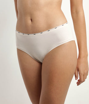 Slip femme en coton modal Beige à fine ceinture Dim Icons Essentiel