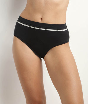 High-waisted modal cotton briefs in Black Dim Icon Essentiel