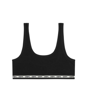 Bralette de niña de tejido canalé Negro Dim Icons