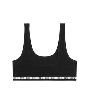 Bralette de niña de tejido canalé Negro Dim Icons