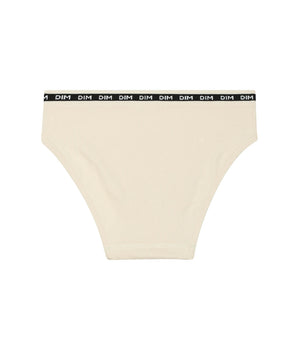 Slip pour fille en tissu côtelé Beige à ceinture noire Dim Icons