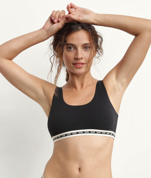 Bralette de mujer de algodón modal Negro Dim Icon Essentiel