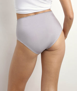 Pack of 2 high-rise briefs in stretch cotton in White Gray Body Touch Easy