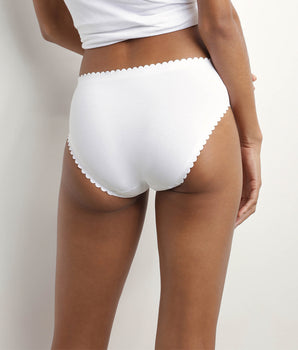 Pack of 2 women's briefs in stretch cotton in White and Gray Body Touch Easy