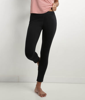 Schwarze blickdichte Damen-Leggings aus Stretch-Baumwolle - Body Touch Easy