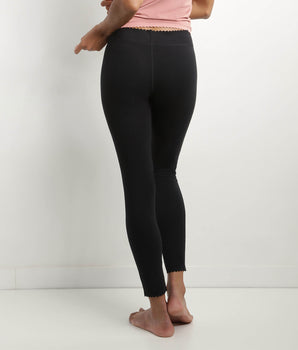 Women's black opaque stretch cotton leggings Body Touch Easy