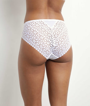 Openwork lace knickers with floral patterns in White Daily Dentelle