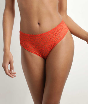 Braguita de encaje floral naranja intenso Daily Dentelle