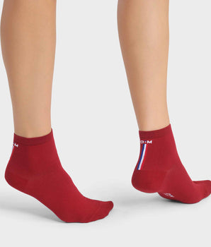 Calcetines de mujer de algodón Rojo con bandera francesa Madame Dim