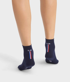 Calcetines de mujer fabricados en Francia con estampado de bandera francesa Azul Madame Dim