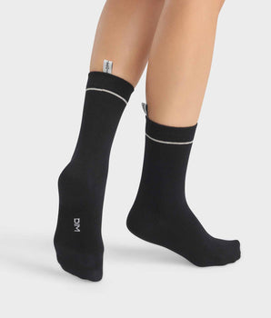 Calcetines unisex de algodón modal acanalado Negro Dim Icons