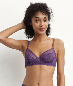 Soutien-gorge emboitant en tulle et dentelle Violet Fais-Moi Une Fleur