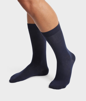 Pack de 2 pares de calcetines de hombre de algodón orgánico Azul Marino Dim Good