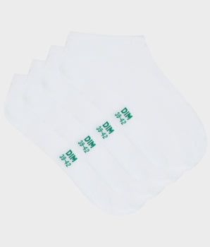 Pack de 2 pares de calcetines bajos de hombre de algodón orgánico Blanco Dim Good