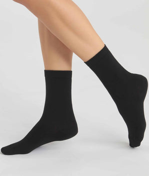 Pack de 2 pares de calcetines de mujer de algodón orgánico Negro Dim Good