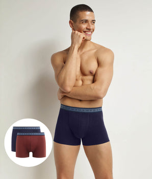 2er-Pack Herren-Boxershorts Rot Blau aus Bio-Baumwolle Dim Good