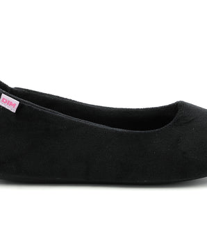 Schwarze Damenslipper im Ballerina-Stil