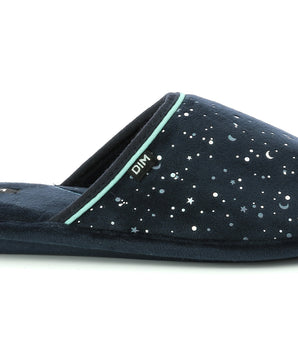 Dunkelblaue Damenslipper mit Nachthimmel-Druck