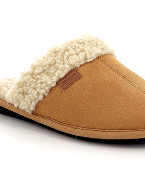 Chaussons camel type mule pour femme