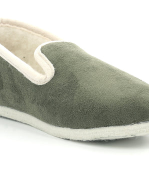 Khakifarbene Damen Slip-ons