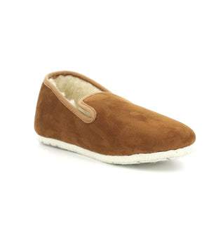 Chaussons  camel et blanc cassé pour homme