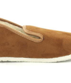 Chaussons  camel et blanc cassé pour homme