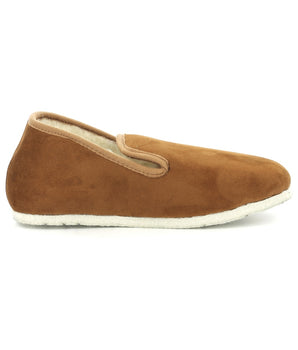 Chaussons  camel et blanc cassé pour homme