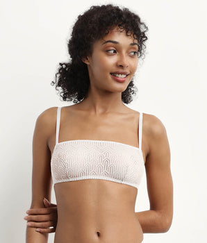 Bralette sin aros con encaje gráfico Nácar Mod de Dim