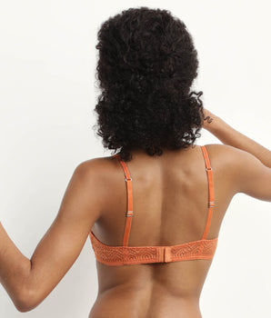 Bralette sin aros con encaje gráfico Naranja Mod de Dim